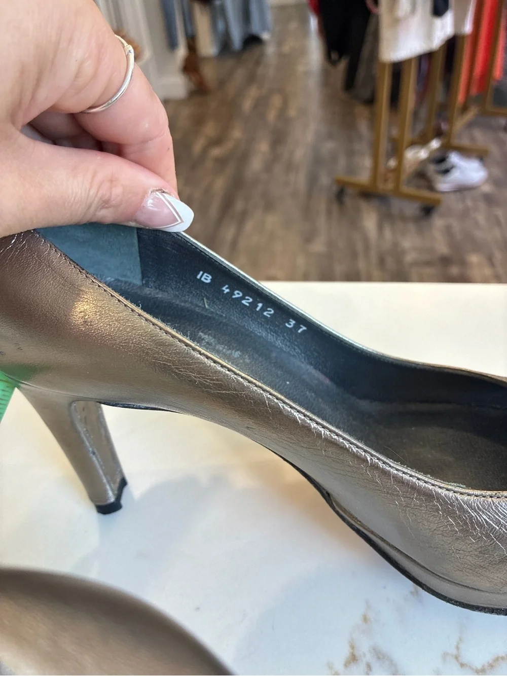Stuart Weitzman Metallic Gold Peep-Toe Pumps